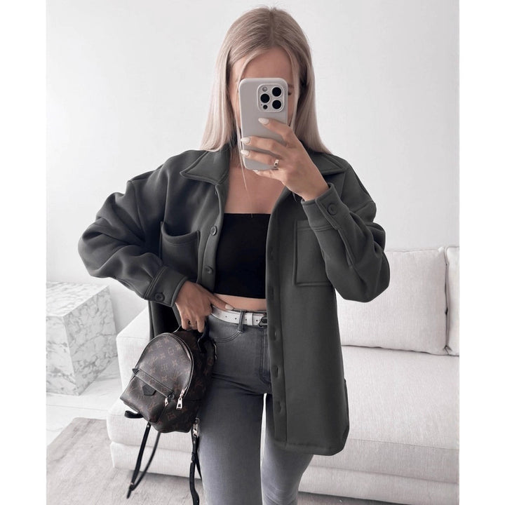 Damen Lässige Overshirtjacke mit praktischen Taschen Drune