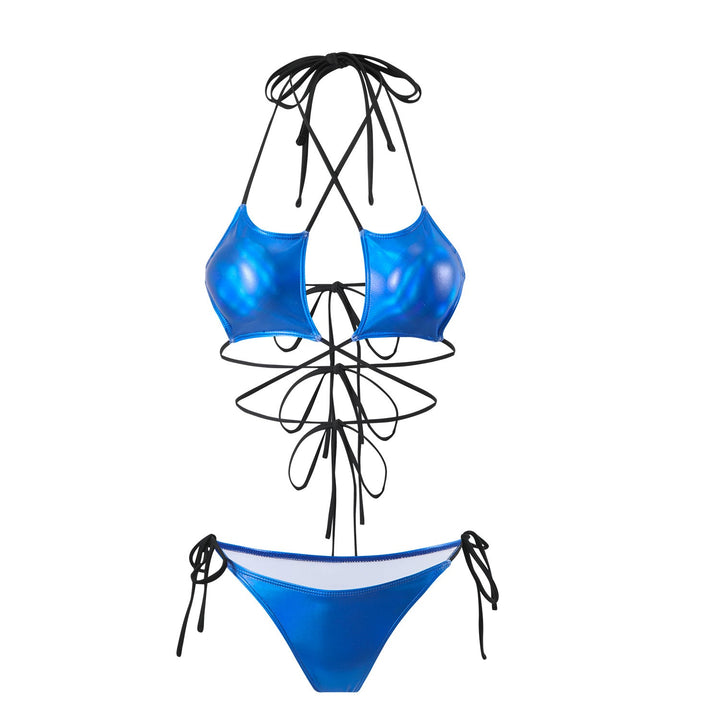 Damen Hochgeschnittener Bikini mit elegantem Schnür-Design Drune