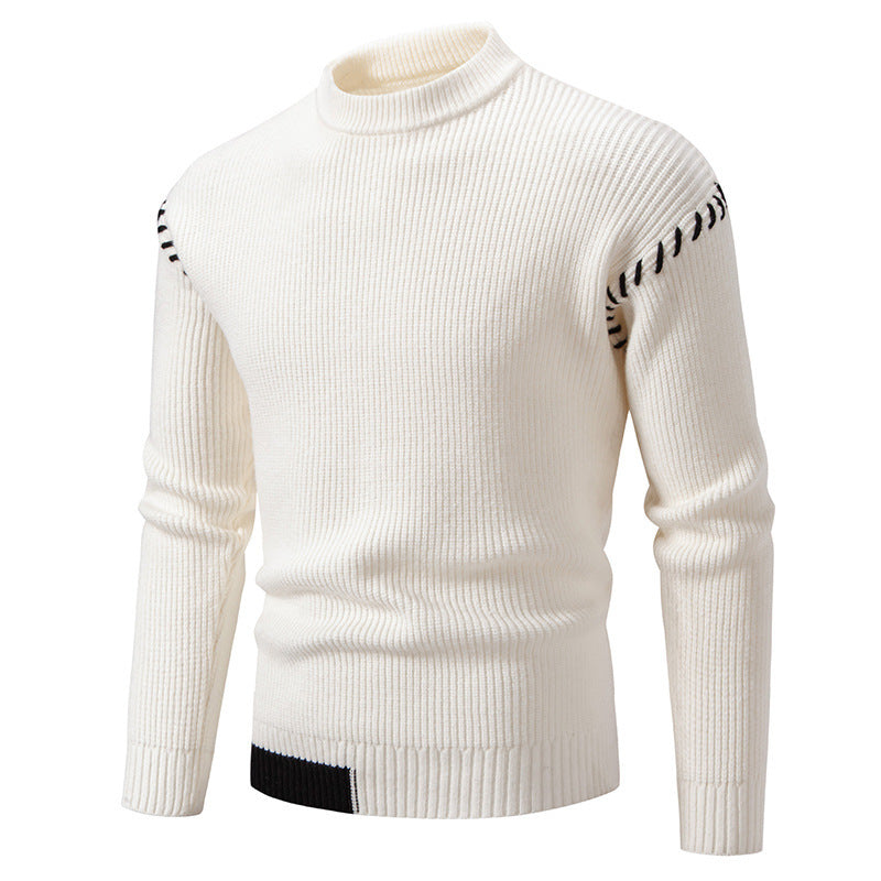 Herren modischer Strickpullover mit einzigartigem Design und hohem Kragen Drune
