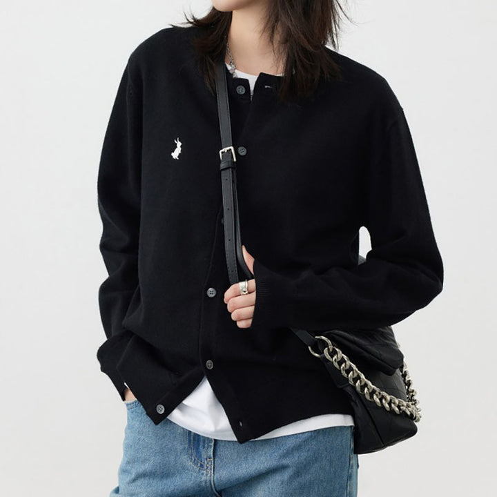 Damen weiche Strickjacke mit feinen Knopfdetails und elegantem Design Drune