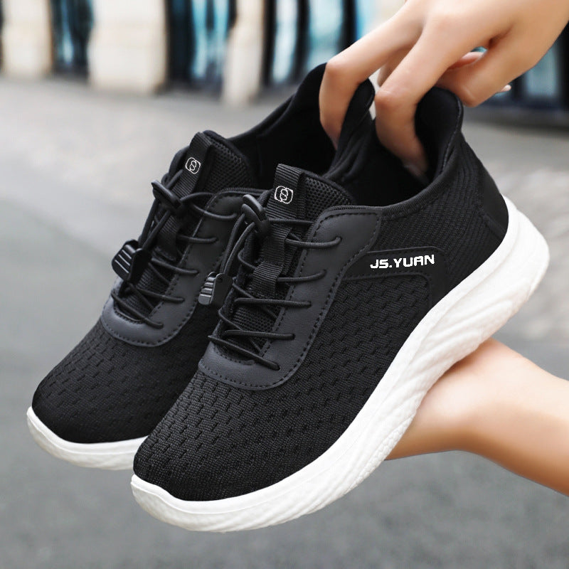 Damen nan leichter Strick-Sneaker mit elastischem Sockeneinstieg, Schnellzug-Schnürung und gedämpfter EVA-Zwischensohle Drune