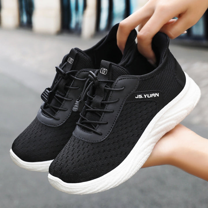 Damen nan leichter Strick-Sneaker mit elastischem Sockeneinstieg, Schnellzug-Schnürung und gedämpfter EVA-Zwischensohle Drune