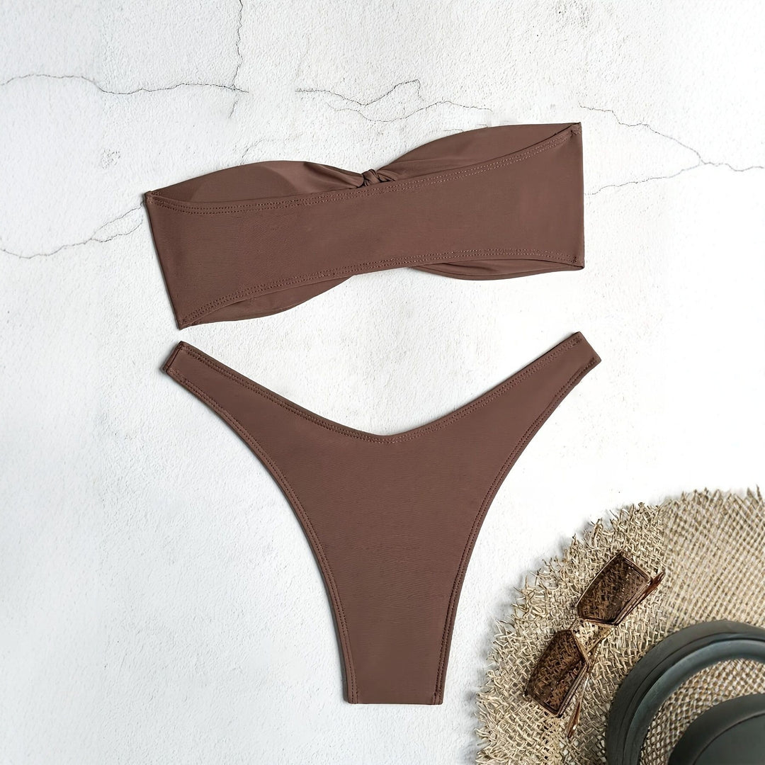 Damen Bandeau-Bikini mit innovativem Knotendesign Drune