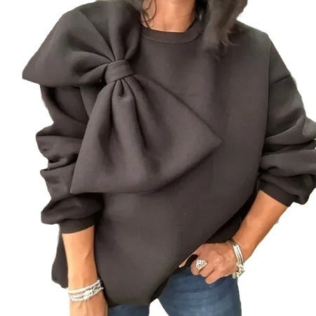 Damen Modischer Pullover mit übergroßem Schleifendetail Drune