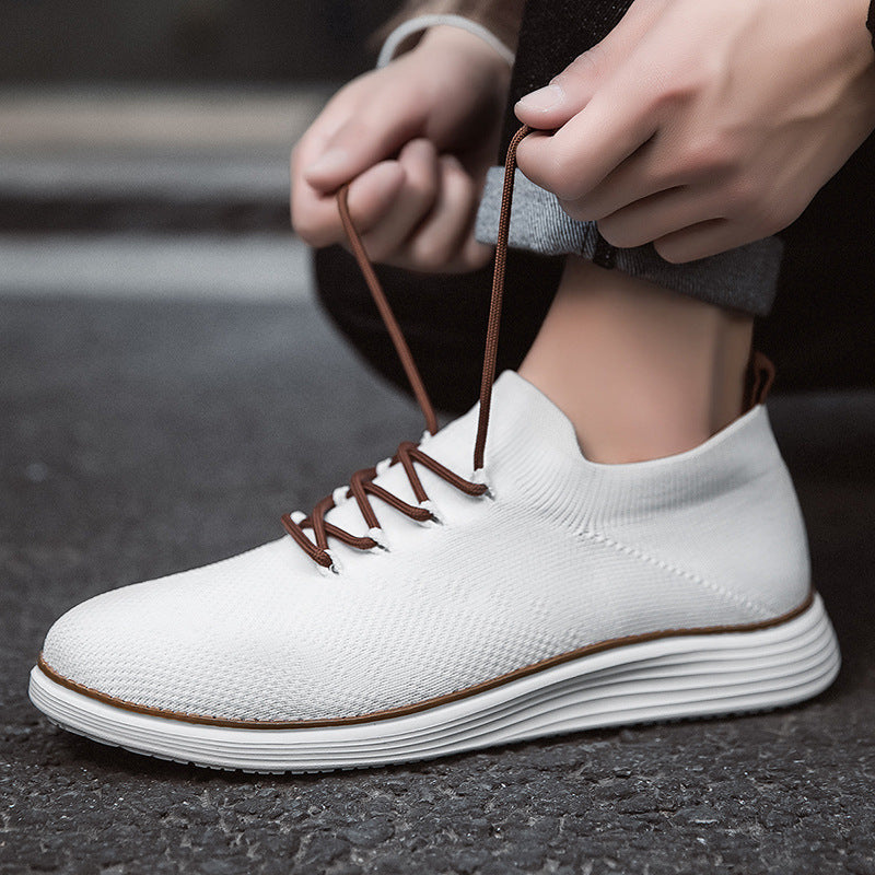 Herren nan elastischer Strick-Sneaker im Sockenschnitt mit gepolstertem Komfortfußbett, flexibler Leichtlaufsohle und dekorativer Schnürung Drune