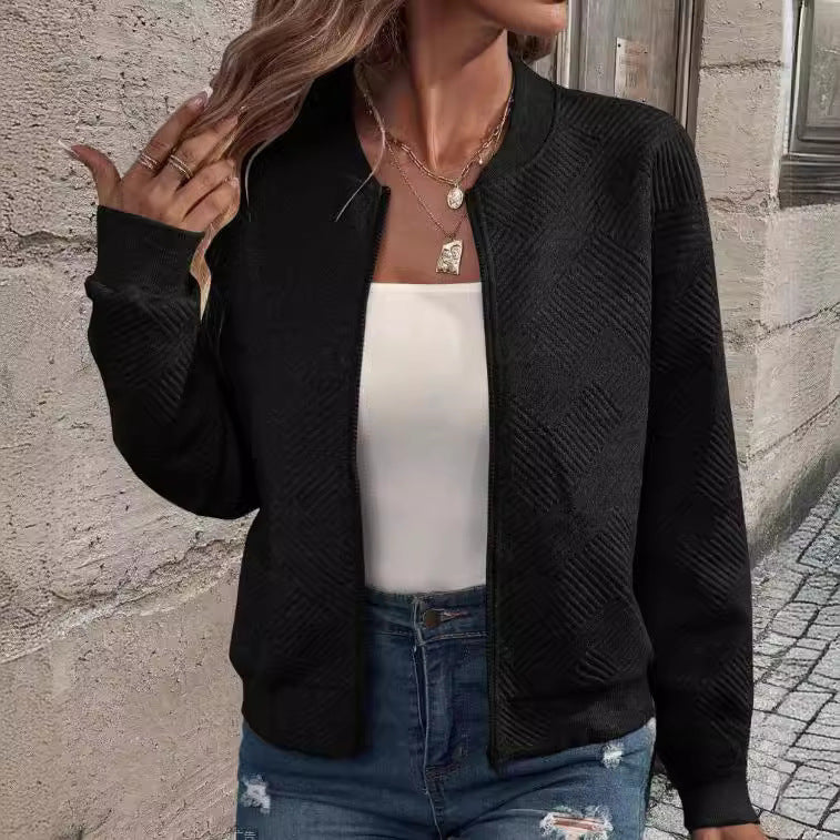 Drune | Damen Strukturiertes Bomberjacke Lässiger Stil