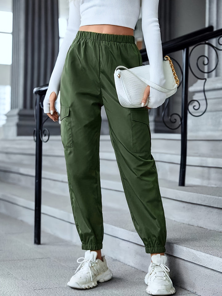 Damen Cargo-Hose mit hohem Bund und praktischen Seitentaschen Drune