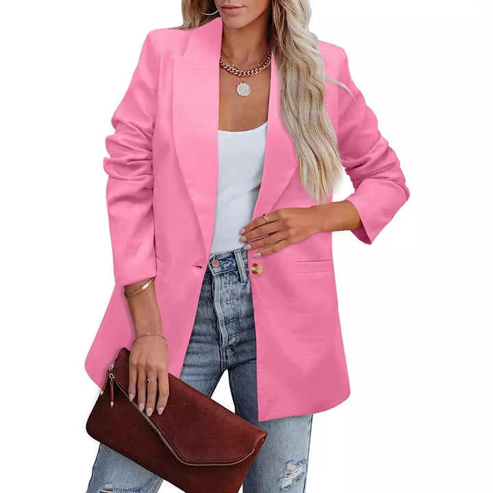 Damen Eleganter Freizeitblazer mit lässigem Schnitt und zwei Taschen Drune