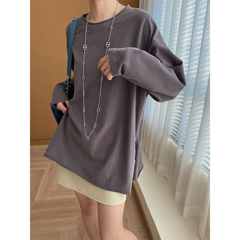 Damen lässiges Langarmshirt mit weitem Schnitt Drune