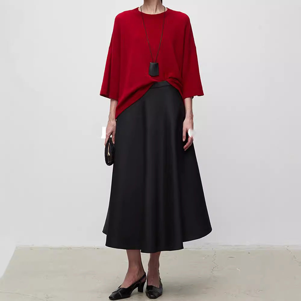 Damen eleganter Maxirock mit schwingendem Saum Drune