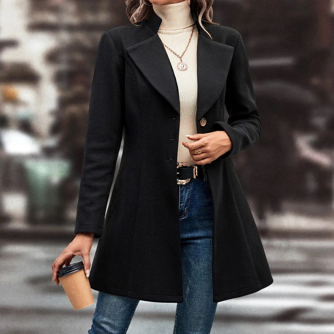Damen Elegante Wool-Langjacke Drune