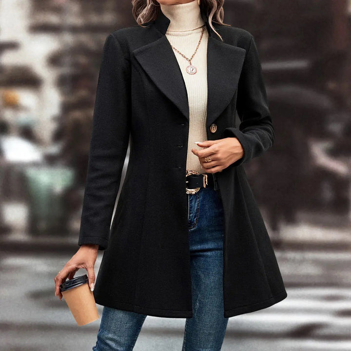 Damen Elegante Wool-Langjacke Drune