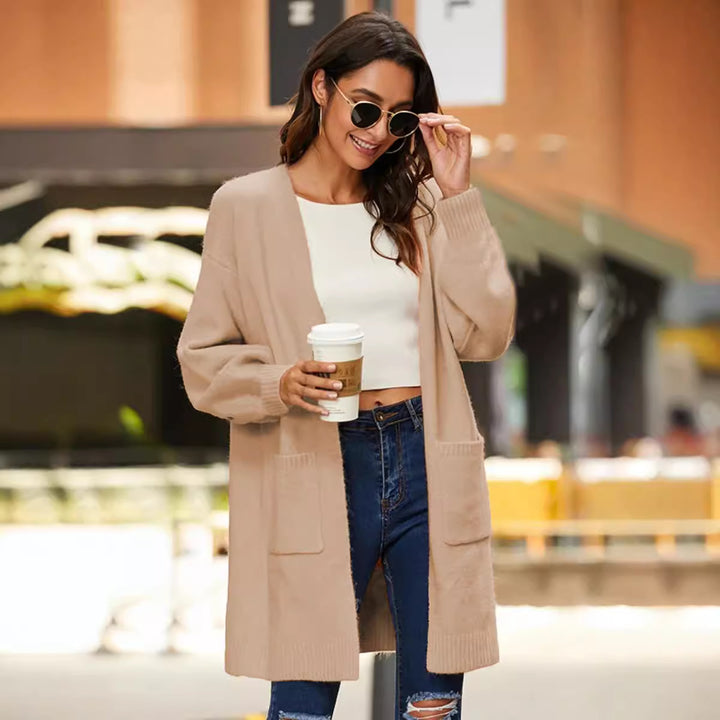 Damen Strickmantel mit weicher Struktur und praktischen Taschen Drune