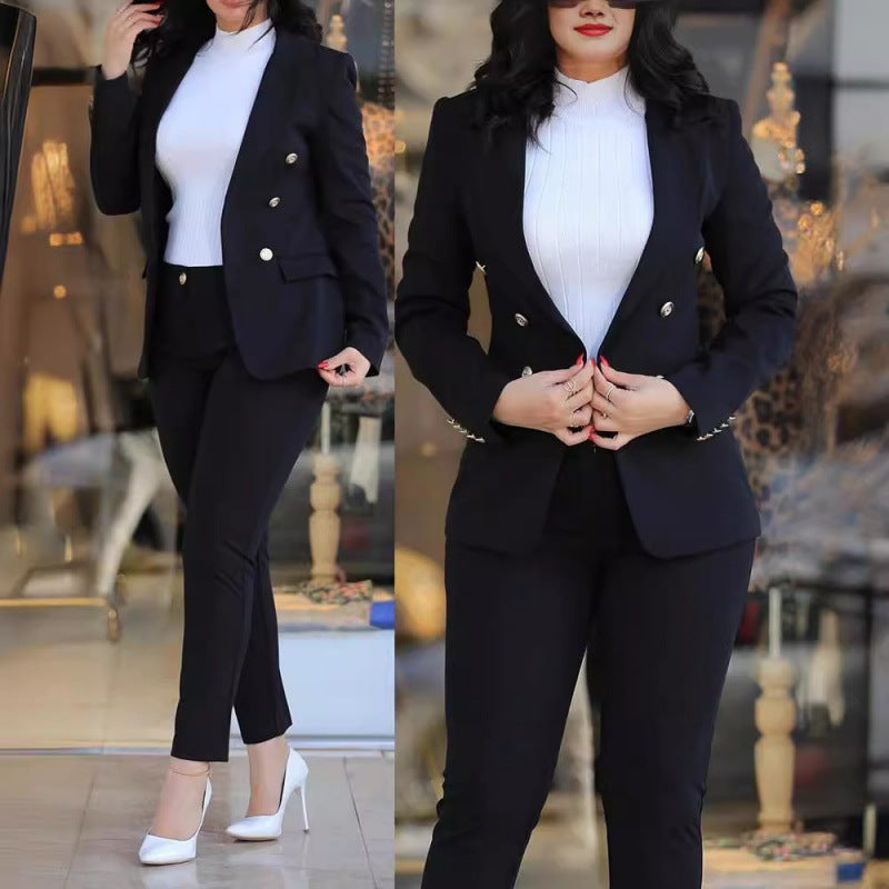 Damen Eleganter und stilvoller Blazer mit passender Hose Drune