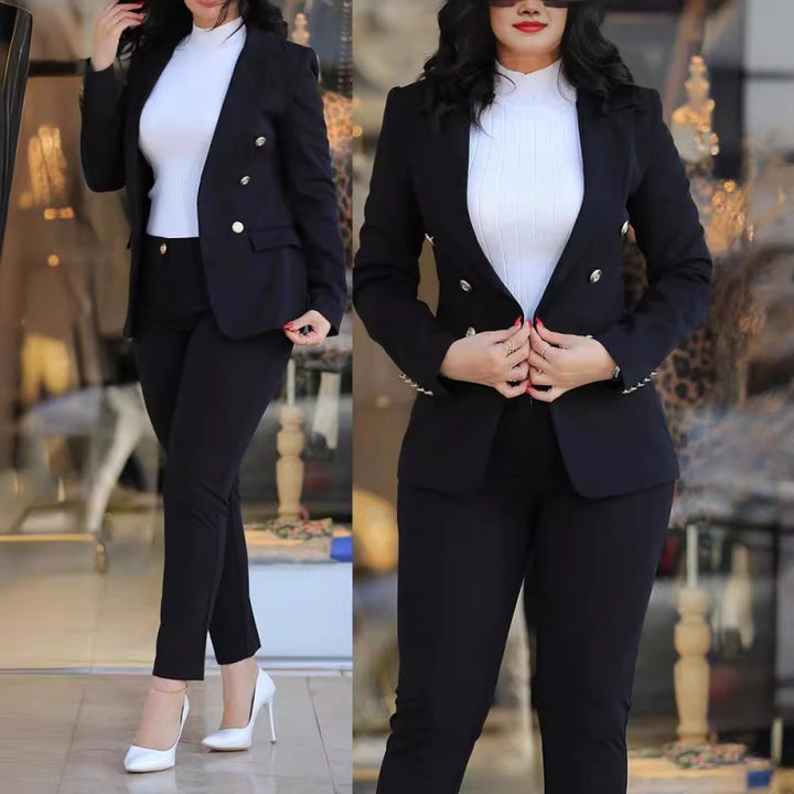 Damen Eleganter und stilvoller Blazer mit passender Hose Drune