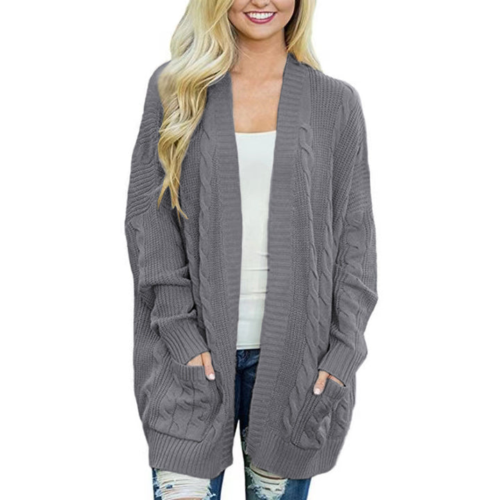 Damen Grobstrick Cardigan mit tiefen Taschen und eleganter Struktur Drune