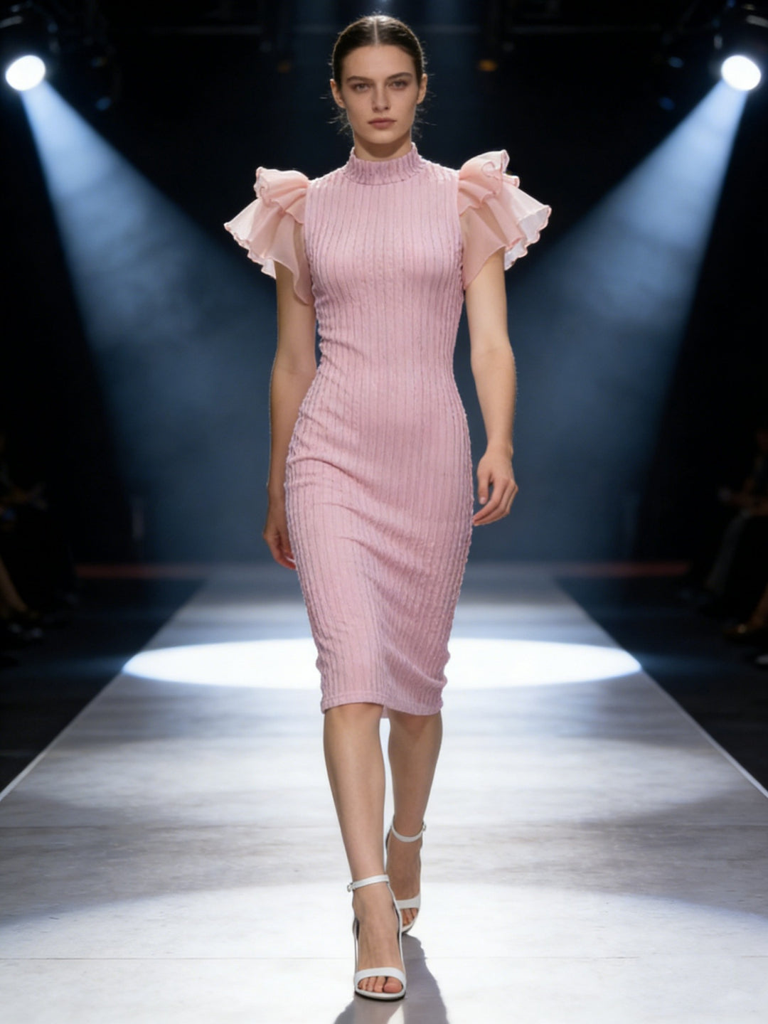 Damen Strickkleid mit Puffärmeln Drune