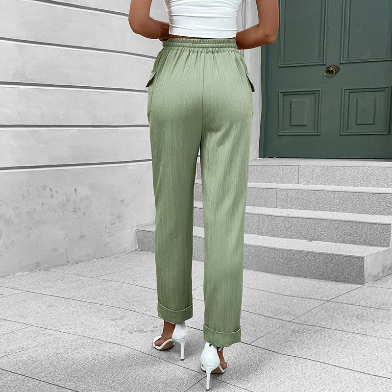 Damen weite Freizeithose mit elastischem Bund und praktischen Taschen Drune