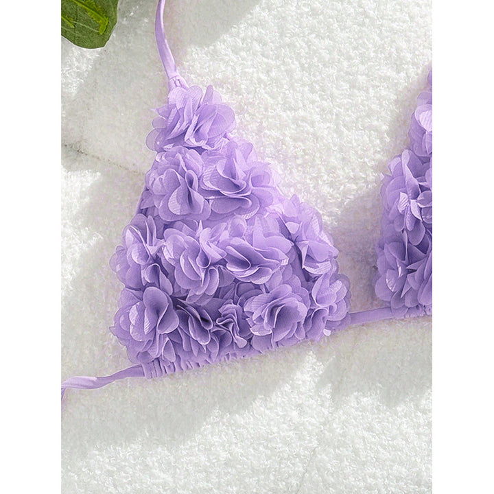 Damen Triangel-Bikini-Top mit floralen Applikationen Drune