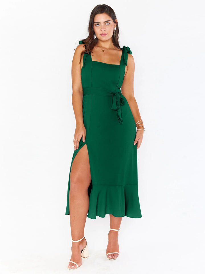Damen Maxikleid mit elegantem Schnitt und seitlichem Schlitz Drune