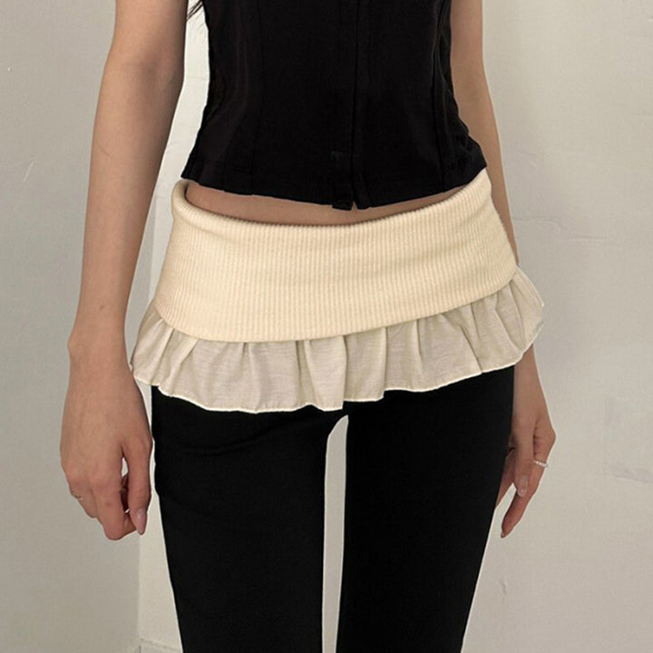 Damen nan taillierte Highwaist Schlaghose mit Zierband, Gürtelschlaufen und ausgestelltem Bein Drune