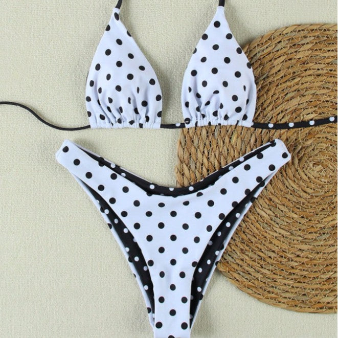 Damen Triangel-Bikini-Set mit modischem Punkte-Design Drune