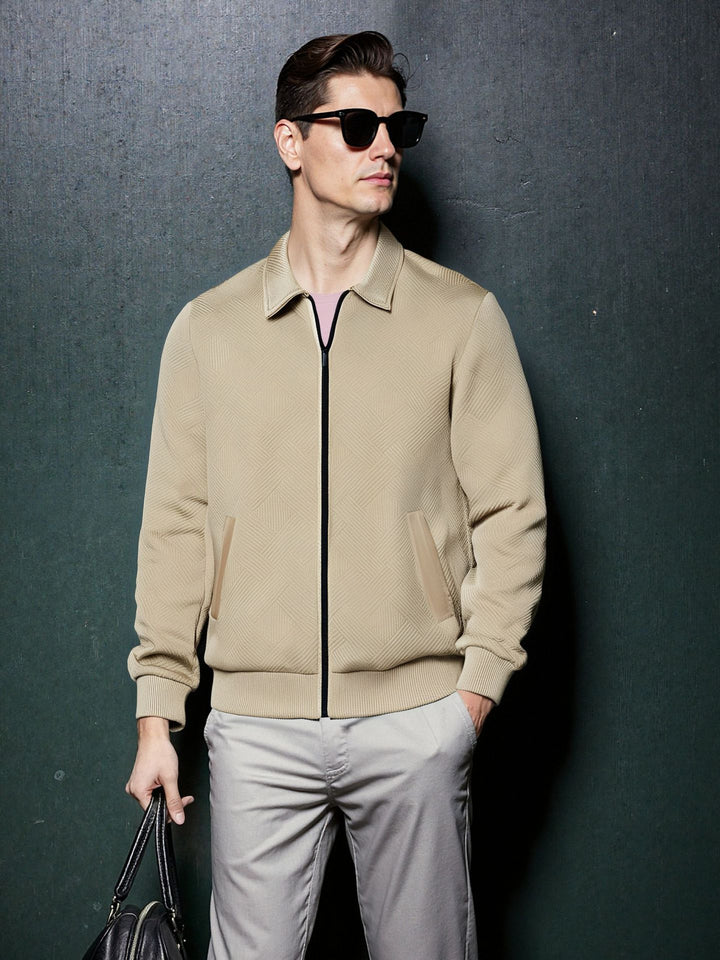 Herren sportliche Jacke mit strukturiertem Design und modernem Kragen Drune