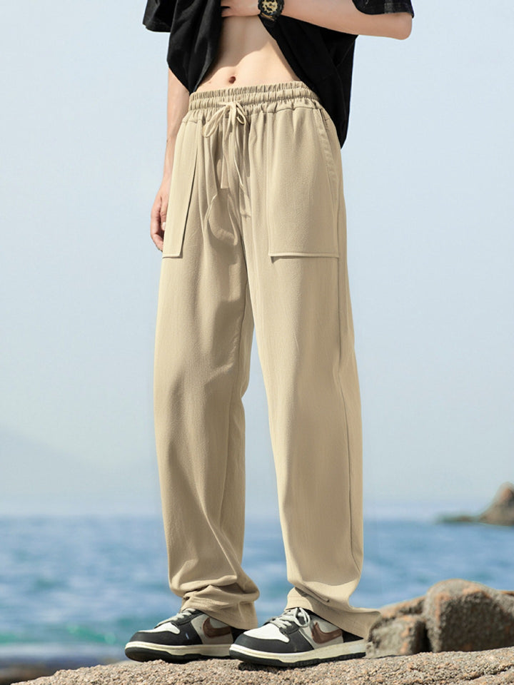 Herren Sportliche Freizeithose mit seitlichen Taschen und elastischem Bund Drune