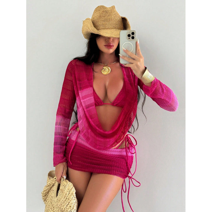 Damen Strandkleid mit Raffung und attraktivem V-Ausschnitt Drune