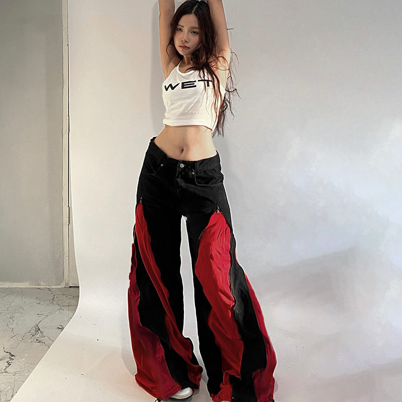 Damen sportliches Crop-Top mit modernem Print und schmalen Trägern Drune