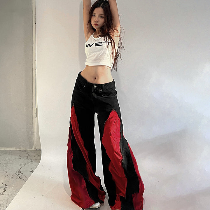 Damen sportliches Crop-Top mit modernem Print und schmalen Trägern Drune