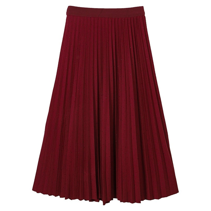Damen nan eleganter Falten-Maxirock mit dezentem Glitzer-Finish und elastischem Komfortbund Drune