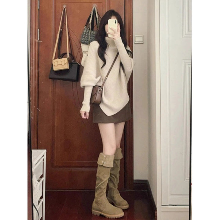 Damen Oversized Pullover mit asymmetrischem Saum Drune