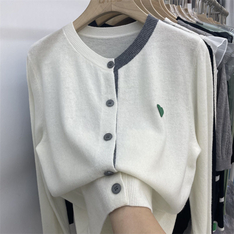 Damen Feiner Strickcardigan mit herzförmiger Applikation Drune