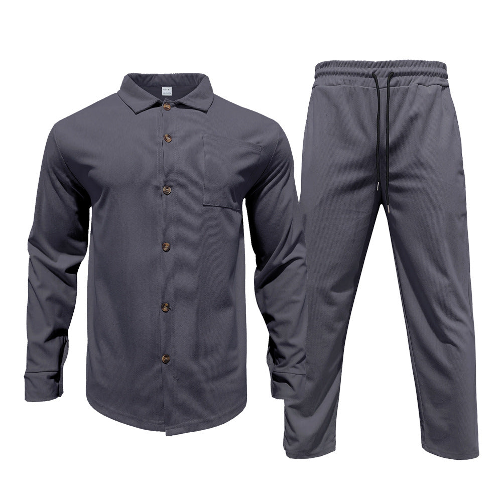 Herren lässiges Hemd und Freizeithose Set Drune