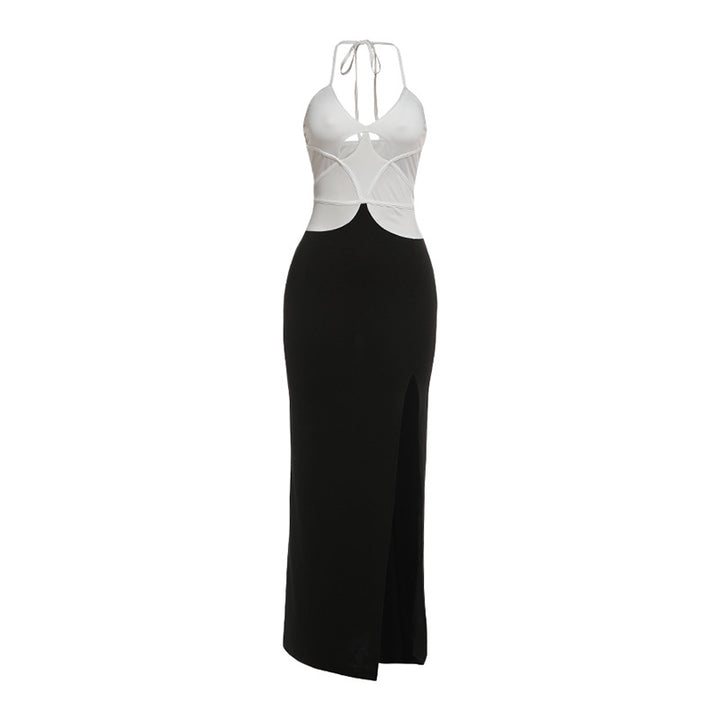 Damen Elegantes Maxikleid mit tiefem V-Ausschnitt und raffinierten Cut-Out-Details Drune