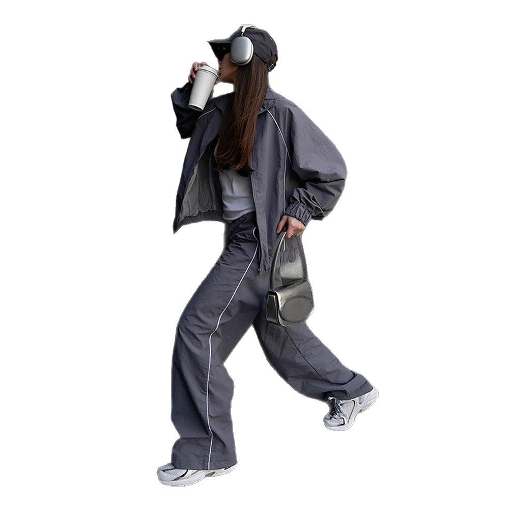 Damen sportliche Overalls mit weiten Beinen und elastischen Bündchen Drune