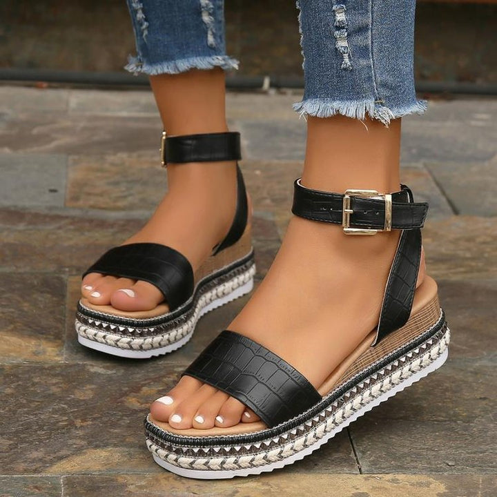 Damen Plateau-Sandalen mit schickem Riemchen-Design und komfortabler Sohle Drune