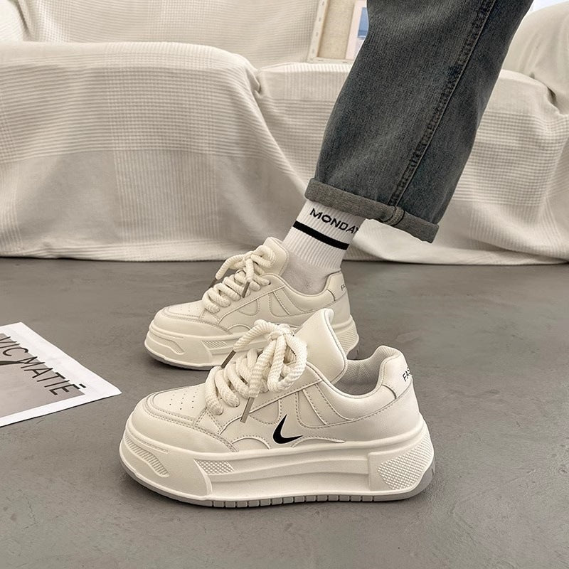 Damen modische Sneaker mit hohem Plateau und atmungsaktiver Obermaterial von Drune