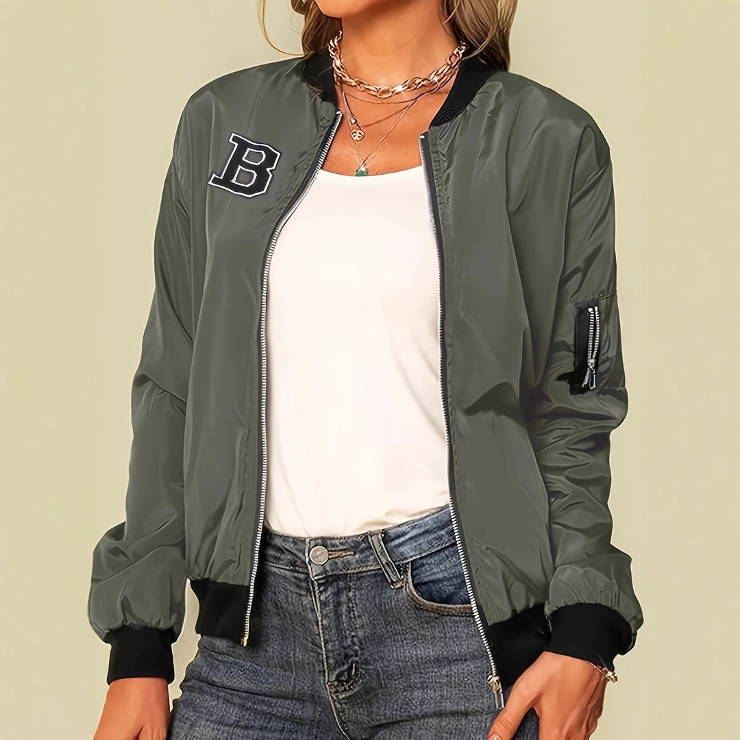 Damen lässige Bomberjacke mit praktischen Taschen und lässigem Schnitt Drune