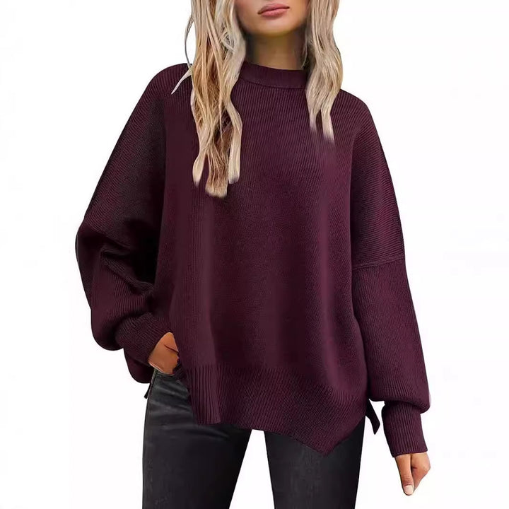 Damen Oversized Strickpullover mit breiten Ärmeln und strukturierter Oberfläche Drune