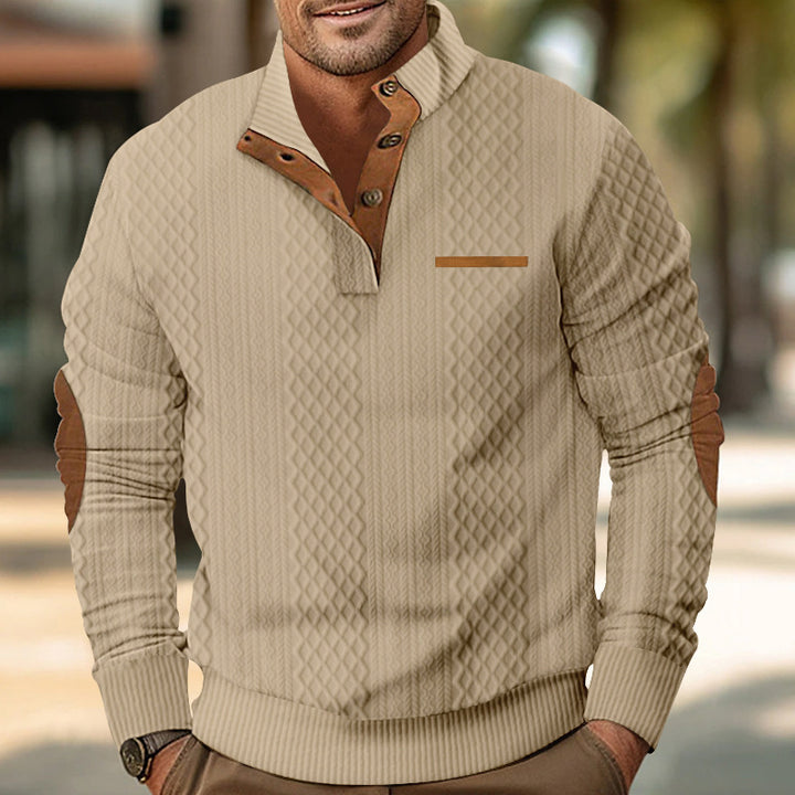 Herren Strickpullover mit modernem Kragen und strukturierter Oberfläche Drune