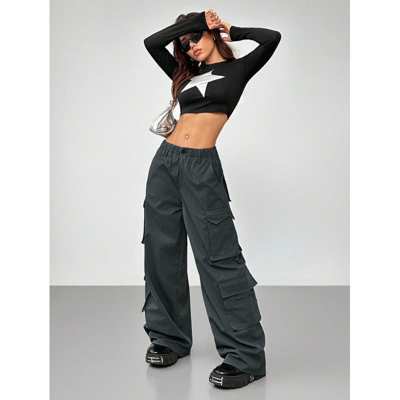 Damen Cargo-Hose mit weitem Schnitt und praktischen Taschen Drune