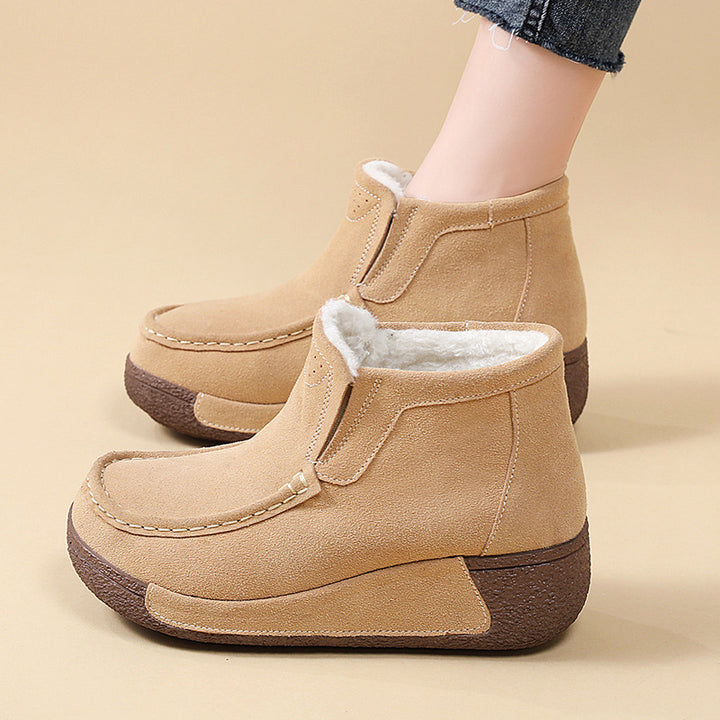 Damen Komfortable Warmgefütterte Stiefeletten mit rutschfester Sohle Drune
