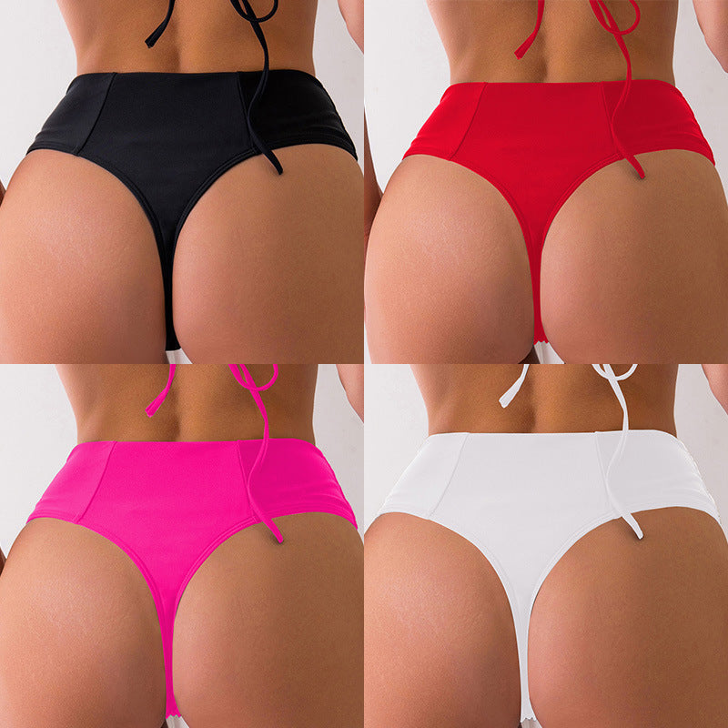 Damen Hoch geschnittene Bikini-Hose mit figurformendem Schnitt und seitlichen Bindebändern Drune