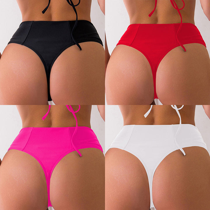 Damen Hoch geschnittene Bikini-Hose mit figurformendem Schnitt und seitlichen Bindebändern Drune