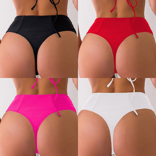 Damen Hoch geschnittene Bikini-Hose mit figurformendem Schnitt und seitlichen Bindebändern Drune