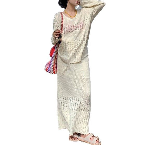 Damen luftiges Strickoberteil mit V-Ausschnitt und Batikmuster Drune