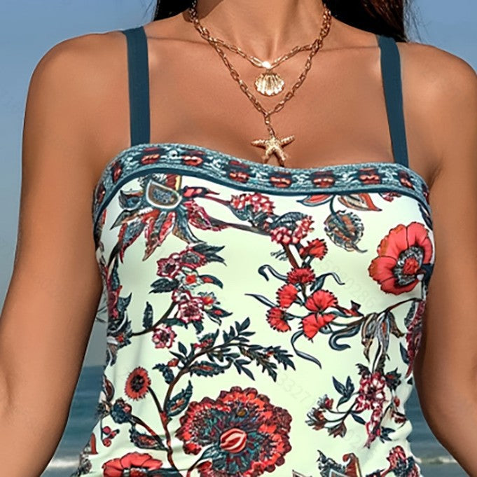 Damen Tankini Set mit floralem Druck und hochwertigem Design Drune