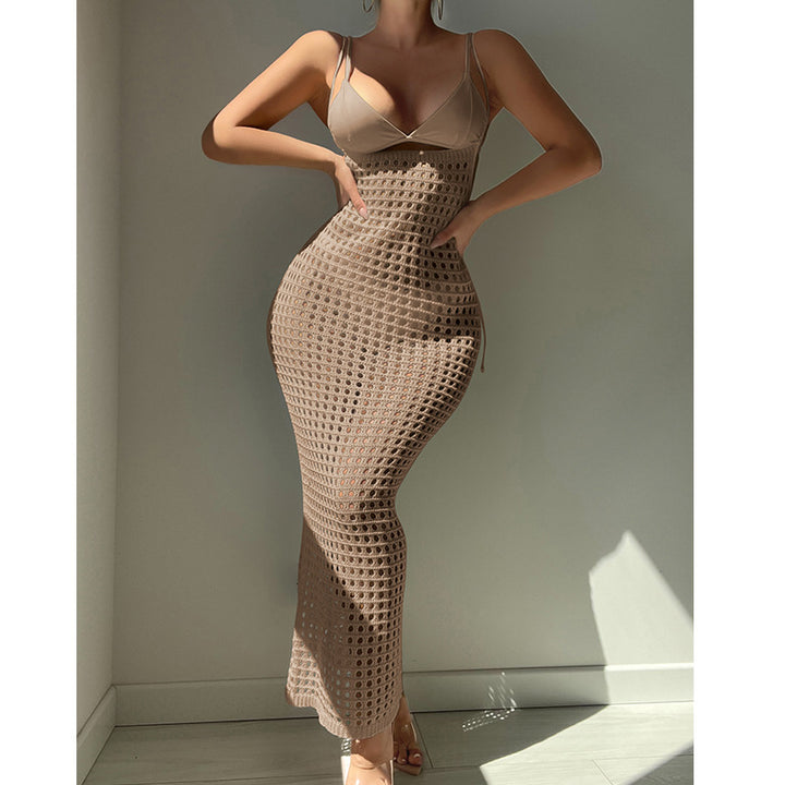 Damen Häkel-Maxikleid im figurbetonten Design Drune